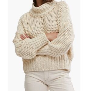Free People‎ Cream Knit Sweater XS my only sunshine